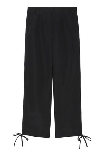 MSGM drawstring-cuffs linen-blend trousers - Nero