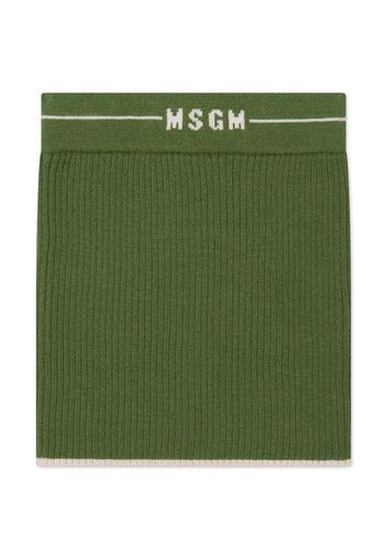 MSGM Kids ribbed-knit skirt - Verde