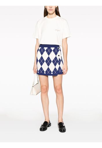 MSGM argyle-check virgin wool miniskirt - Blu