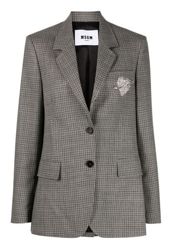 MSGM checkered-pattern wool blazer - Grigio