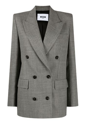 MSGM checkered double-breasted wool blazer - Grigio