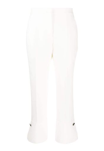 MSGM cropped-leg flared trousers - Bianco