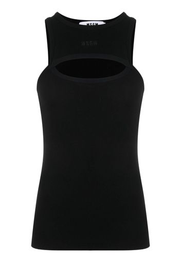 MSGM cut-out fine-ribbed tank top - Nero