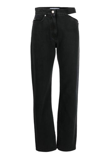 MSGM high-waisted cut-out jeans - Nero