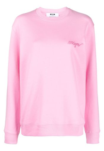 MSGM embroidered-logo cotton sweatshirt - Rosa