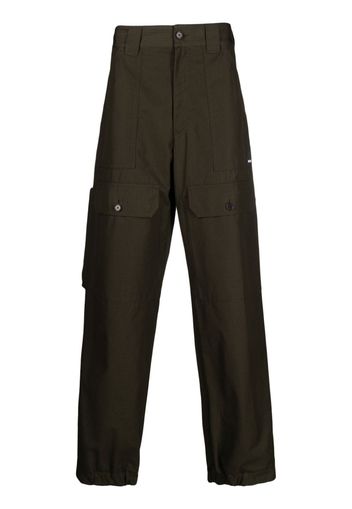 MSGM cargo-pocket ripstop tapered trousers - Verde