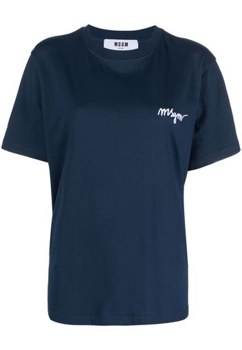 MSGM T-shirt con ricamo - Blu