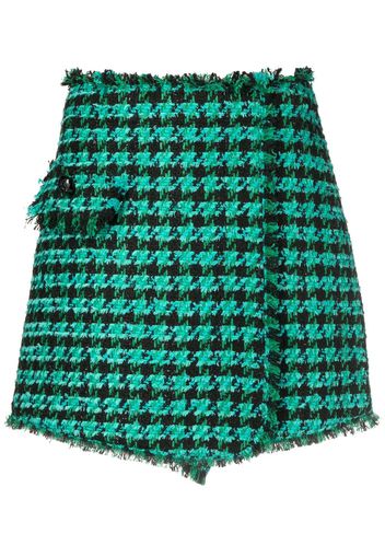 MSGM tweed houndstooth-pattern shorts - Verde