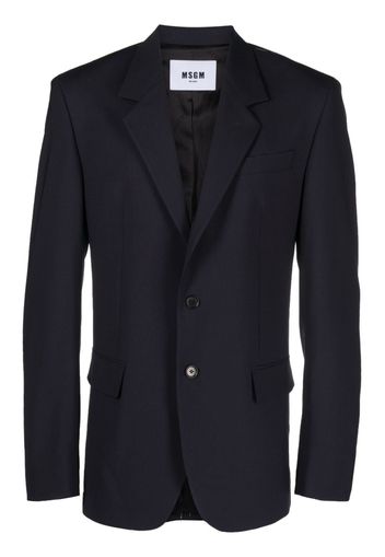 MSGM Blazer monopetto con revers a lancia - Blu