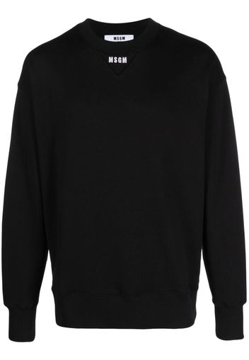 MSGM logo-embroidered cotton sweatshirt - Nero