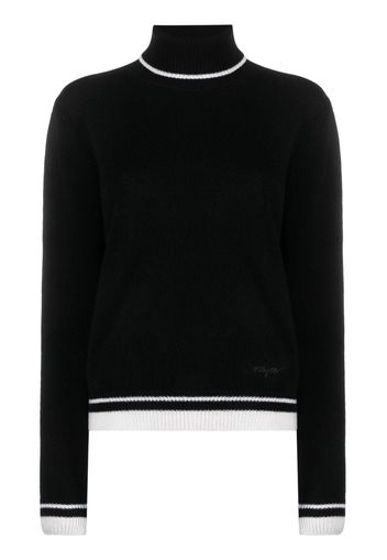 MSGM stripe-detail high-neck jumper - Nero