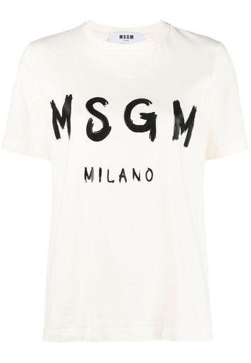 MSGM logo-print cotton T-shirt - Toni neutri