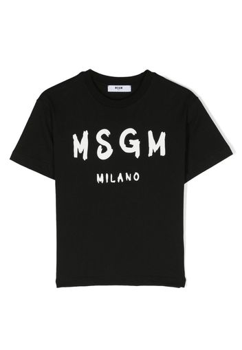 MSGM Kids logo-print cotton T-shirt - Nero