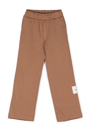 MSGM Kids logo-patch elasticated track pants - Marrone