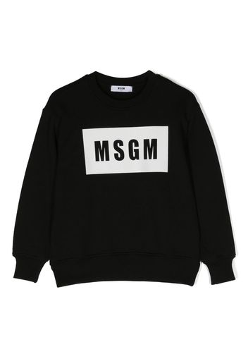 MSGM Kids logo-print cotton sweatshirt - Nero
