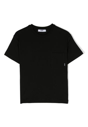 MSGM Kids chest-pocket crew-neck T-shirt - Nero