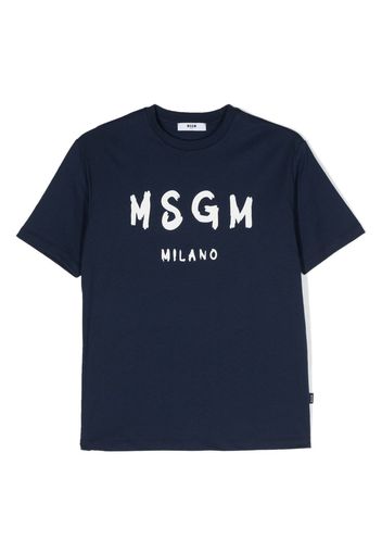 MSGM Kids logo-print cotton T-shirt - Blu