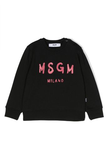 MSGM Kids logo-print jersey sweatshirt - Nero