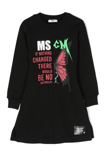 MSGM Kids Abito con stampa - Nero