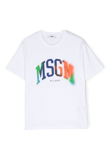 MSGM Kids logo-print cotton T-shirt - Bianco