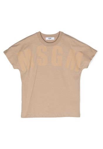 MSGM Kids logo-print cotton T-shirt - Toni neutri