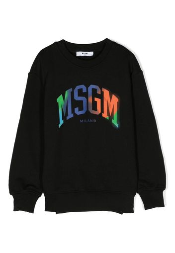 MSGM Kids logo-print cotton sweatshirt - Nero