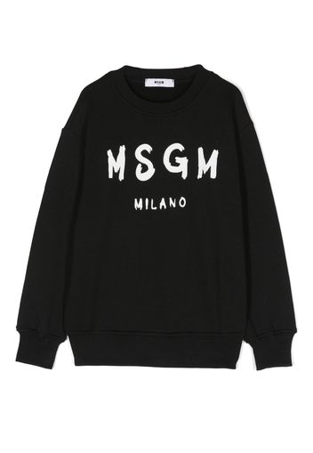 MSGM Kids logo-print cotton sweatshirt - Nero