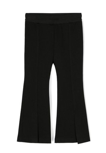 MSGM Kids elasticated-waist flared trousers - Nero