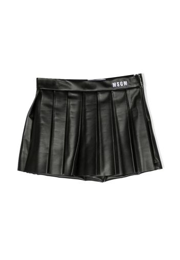 MSGM Kids pleated skirt shorts - Nero
