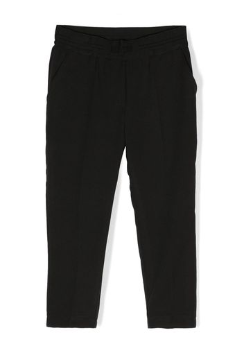 MSGM Kids logo-waistband straight-leg trousers - Nero