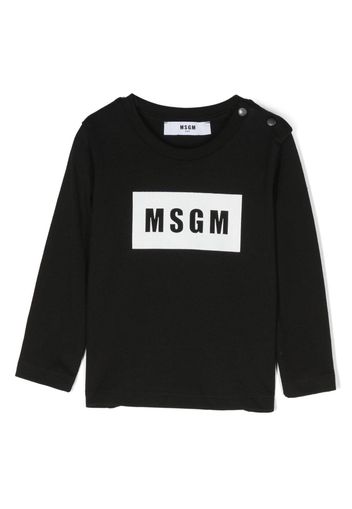 MSGM Kids logo-print cotton sweatshirt - Nero