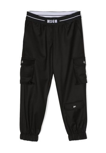 MSGM Kids logo-waistband elasticated-ankles trousers - Nero