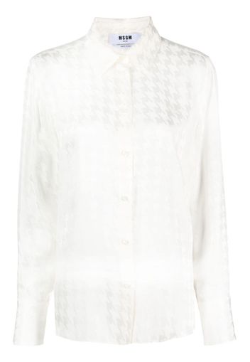 MSGM houndstooth-pattern long-sleeve shirt - Bianco