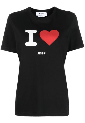 MSGM logo-print cotton T-shirt - Nero