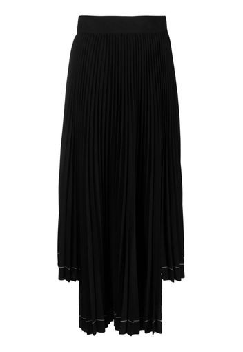 MSGM asymmetric-hem pleated maxi skirt - Nero