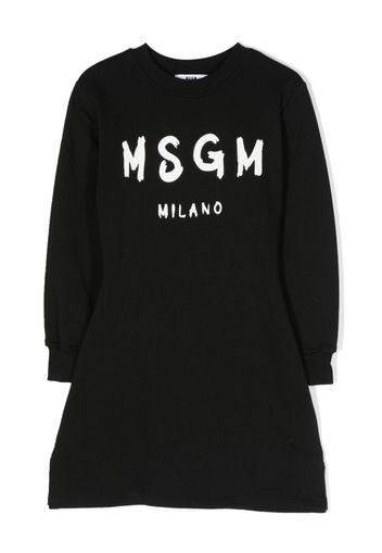 MSGM Kids logo-print sweatshirt dress - Nero