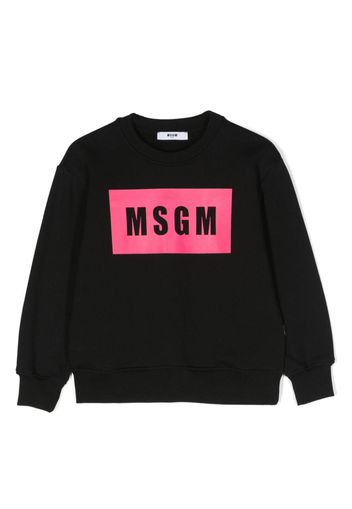 MSGM Kids logo-print cotton sweatshirt - Nero