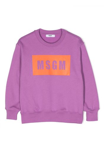 MSGM Kids Felpa con stampa - Viola