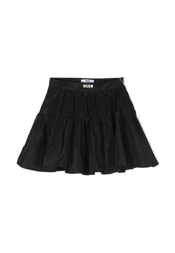 MSGM Kids logo-waistband flared skirt - Nero