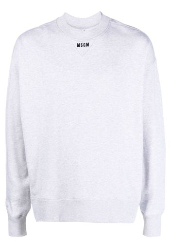 MSGM logo-print cotton sweatshirt - Grigio