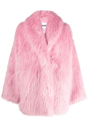 MSGM faux-fur wide-lapel coat - Rosa