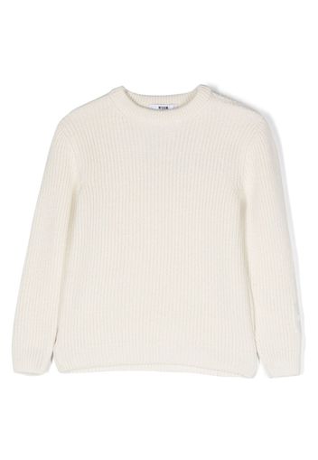 MSGM Kids logo intarsia-knit jumper - Toni neutri