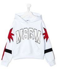 logo palm tree print hoodie