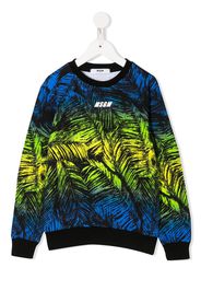 logo leaf print sweatshirt