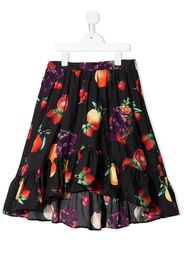 fruit-print flared skirt