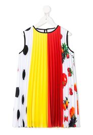 colour-block pleated dress