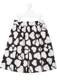 heart-print A-line skirt