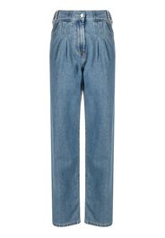 MSGM pleat-detail straight-leg jeans - Blu