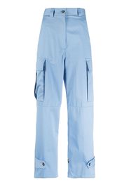 MSGM cropped high-waist trousers - Blu