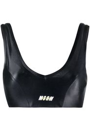MSGM logo-print crop top - Nero